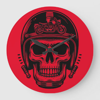 leyenda del cráneo del motociclista vintage stor klocka