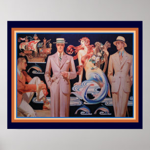 Leyendecker Art Deco Mode Skriv ut 16 x 20 Poster