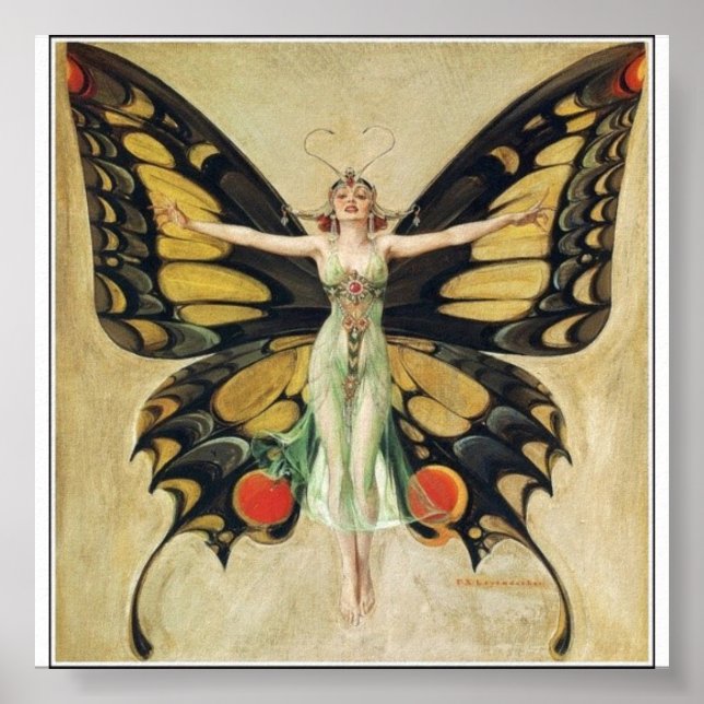 Leyendecker - Butterfly Woman Poster (Framsidan)