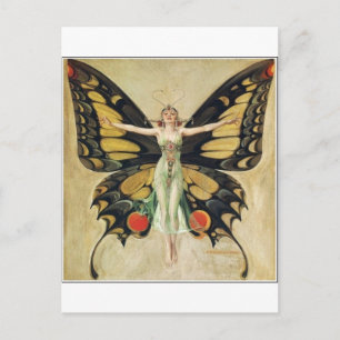 Leyendecker Butterfly Woman Vykort