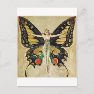 Leyendecker Butterfly Woman Vykort