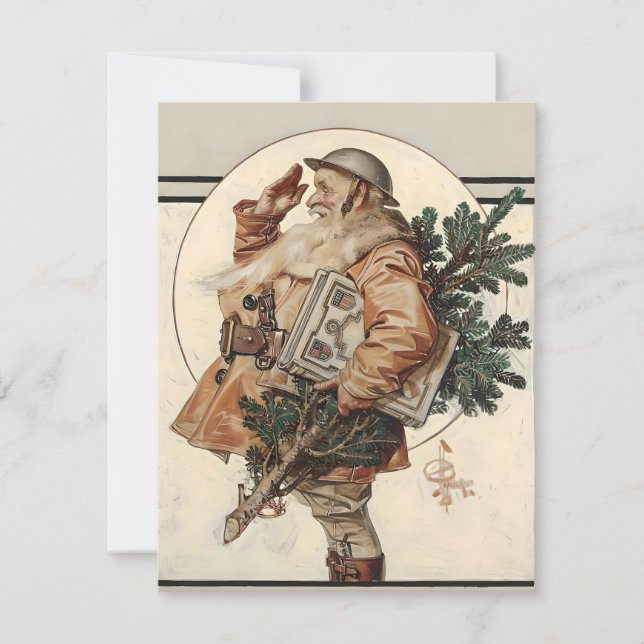 Leyendecker jul Santa första världskriget Julkort (Framsida)