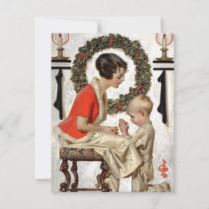 Leyendecker julbön 1921 julkort