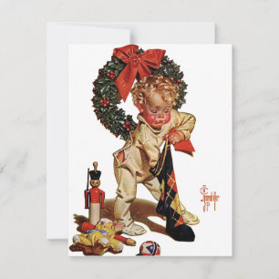 Leyendecker julstrumpa julkort