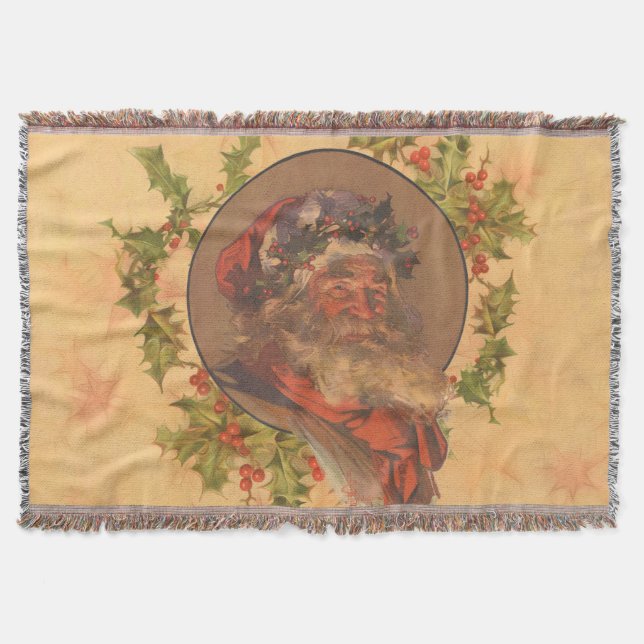 Leyendecker Tomte Antik Viktoriansk Filt (Framsidan)