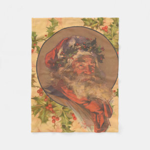 Leyendecker Tomte Antik Viktoriansk Fleecefilt