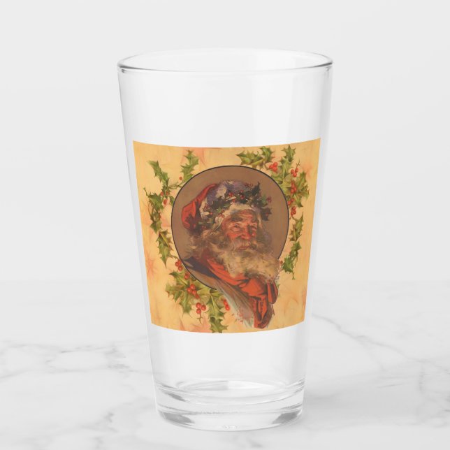Leyendecker Tomte Antik Viktoriansk Glaskopp (Framsida)