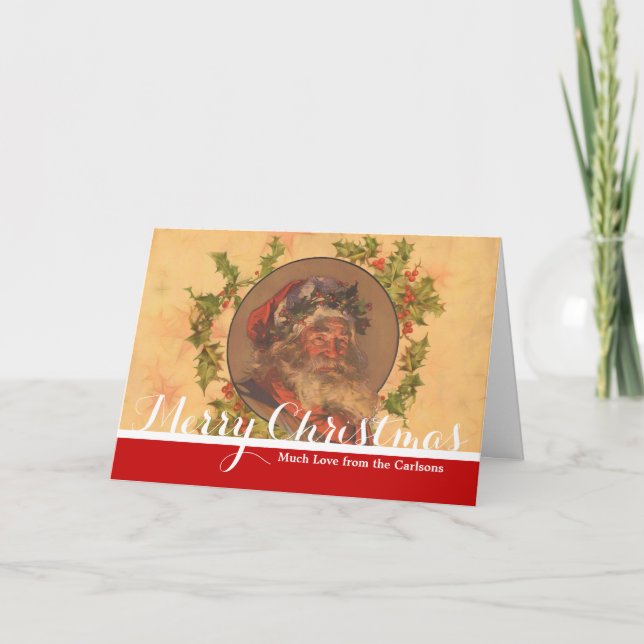 Leyendecker Tomte Antik Viktoriansk Helgkort (Framsida)