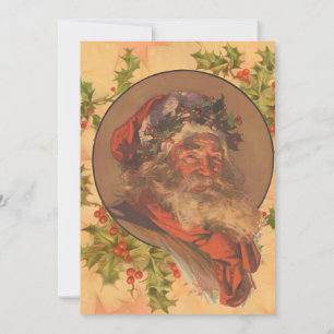 Leyendecker Tomte Antik Viktoriansk Inbjudningar