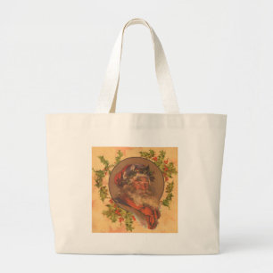 Leyendecker Tomte Antik Viktoriansk Jumbo Tygkasse