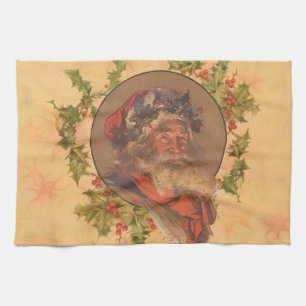 Leyendecker Tomte Antik Viktoriansk Kökshandduk