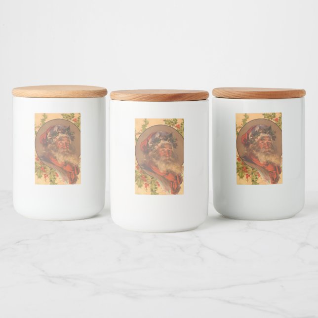 Leyendecker Tomte Antik Viktoriansk Mat Etikett (Flaskor)