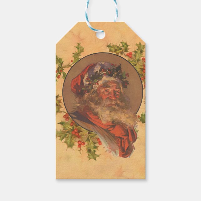 Leyendecker Tomte Antik Viktoriansk Presentetikett (Framsidan)