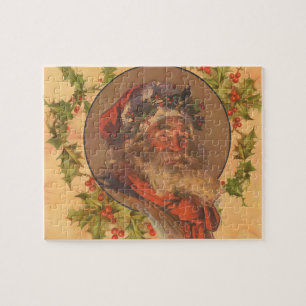 Leyendecker Tomte Antik Viktoriansk Pussel