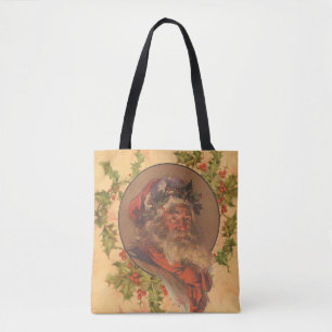 Leyendecker Tomte Antik Viktoriansk Tygkasse