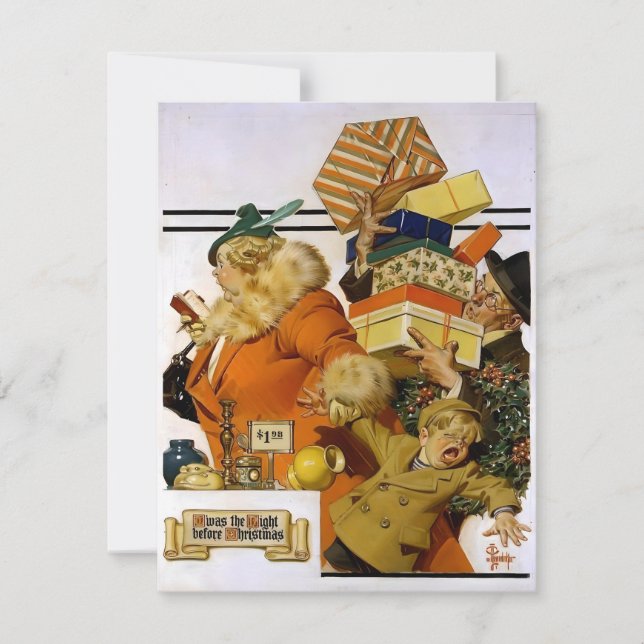 Leyendecker Twas The Night Before Christmas Julkort (Framsida)