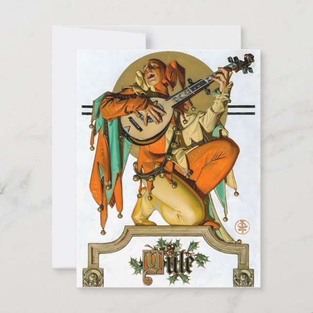 Leyendecker Yule Jester Julkort (Framsida)