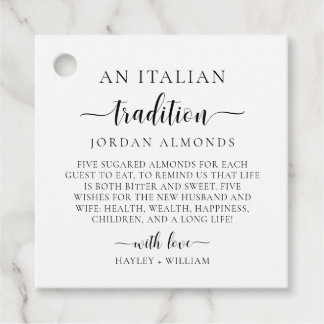 Leyton En italiensk tradition sockeralmond Gåvor Etiketter
