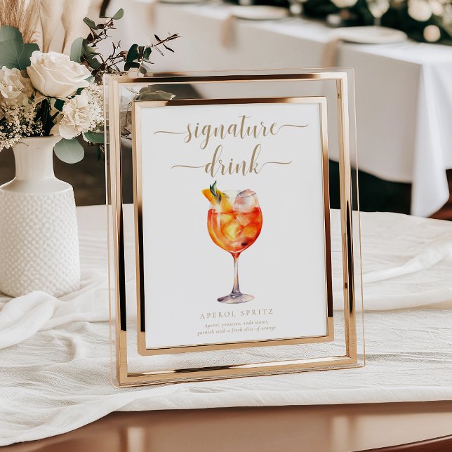 Leyton Guld Modern Minimal Namnteckning Drink-teck Poster (Skapare uppladdad)