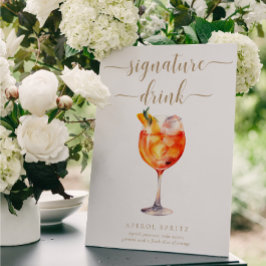 Leyton Guld Modern Minimal Namnteckning Drink-teck Poster