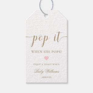 Leyton Guld Modern Minimal Pop it Champagne Märkre Presentetikett