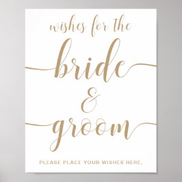 Leyton Guld Önskemål för Bride och Groom Poster