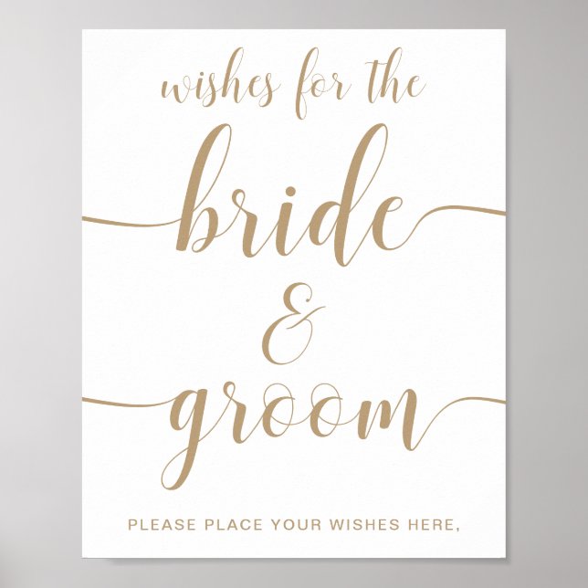 Leyton Guld Önskemål för Bride och Groom Poster (Framsidan)