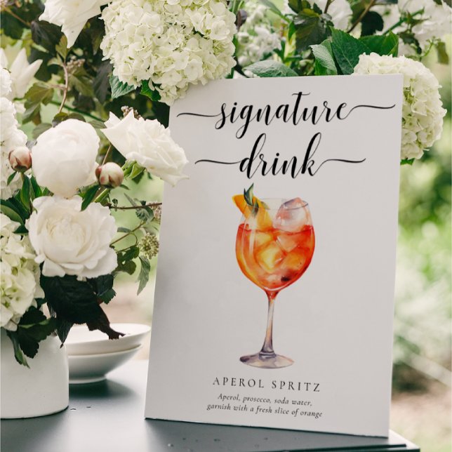 Leyton Modern Minimal Namnteckning Drink-tecken Poster (Skapare uppladdad)