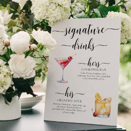 Leyton Modern Minimal Namnteckning Drinks-tecken Poster