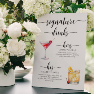 Leyton Modern Minimal Namnteckning Drinks-tecken Poster