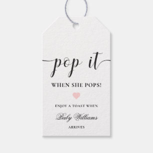 Leyton Modern Minimal Pop it Champagne Märkre Presentetikett