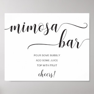 Leyton Modern Minimalist Mimosa Barskylt Poster