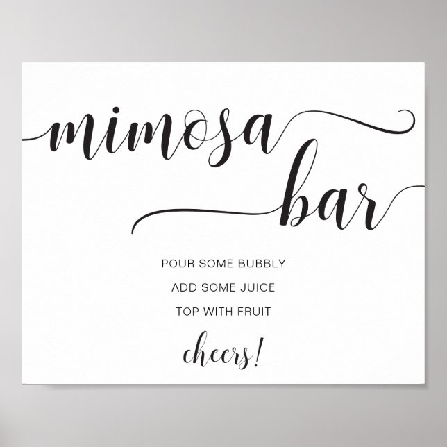 Leyton Modern Minimalist Mimosa Barskylt Poster (Framsidan)