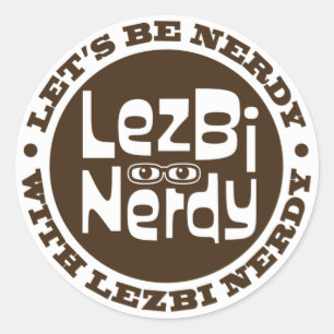 Lezbi Nerdy Sticker Runt Klistermärke