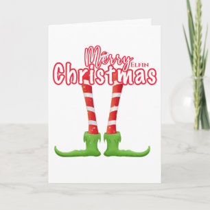 Lf Elf humor merry elfin jul söt helgdag Kort
