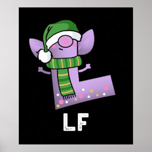 Lf Funny Brev L Pun Mörk BG Poster