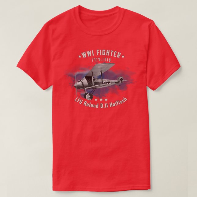 LFG Roland Haifisch WWI Fighter-flygplan T Shirt (Design framsida)