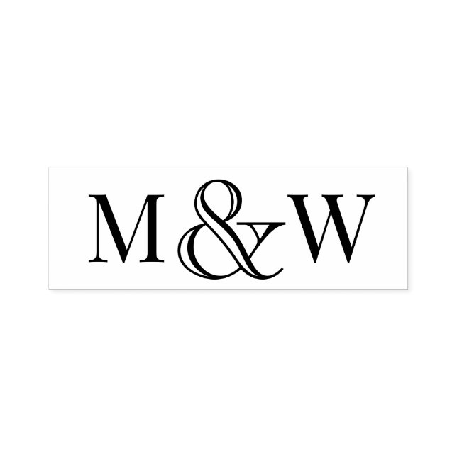 LG Ampersand Par Bröllop 2 Initialer Monogram VCA Självfärgande Stämpel (Design)
