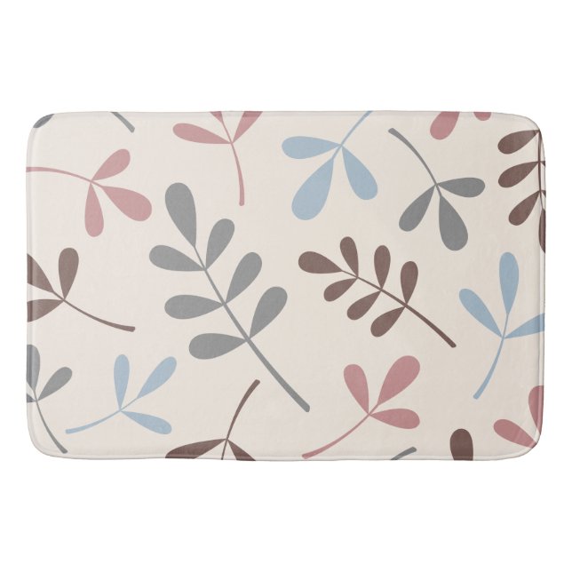 Lg Assorterad Löv Grått Taupe Blue Rosa Cream Badrumsmatta (Framsidan)