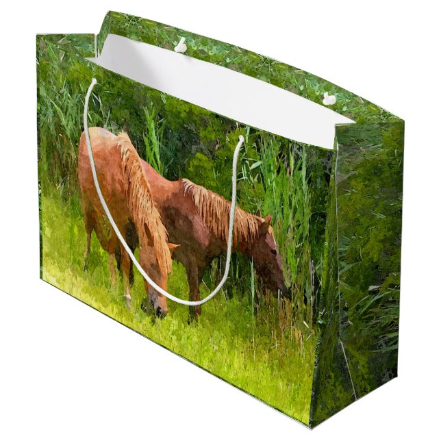 Lg GIft Bag Assateague Ponies (Baksidan Vinklad)