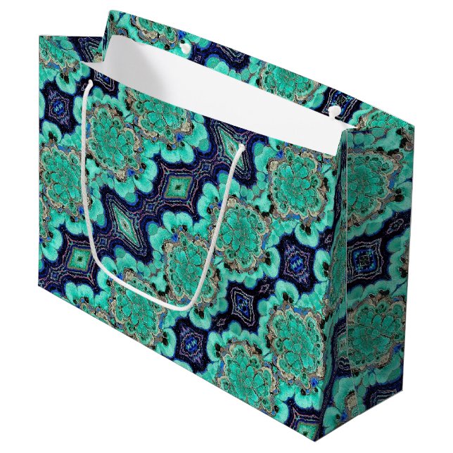 Lg Gift Bag Azurite/Malachite Geode (Framsidan Vinklad)