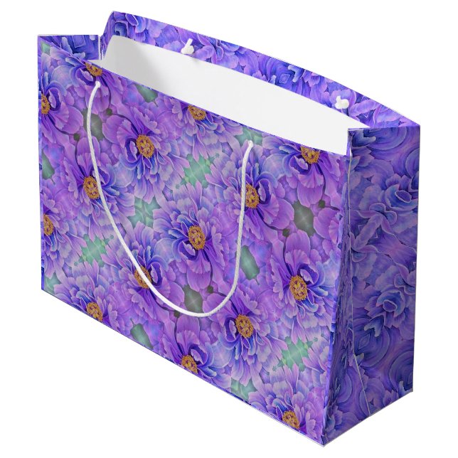 Lg Gift Bag Lavender Peonies (Baksidan Vinklad)