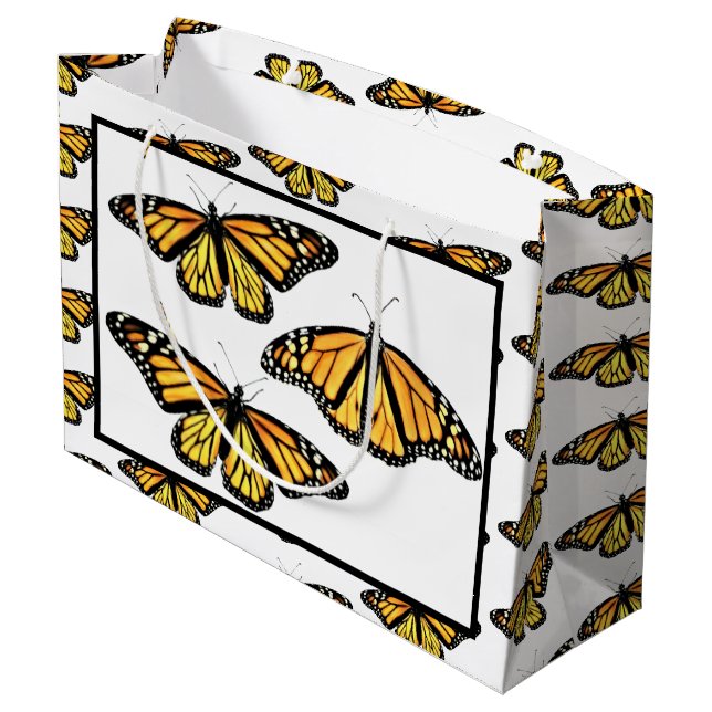 Lg Gift Bag Monarch Butteflies (Baksidan Vinklad)