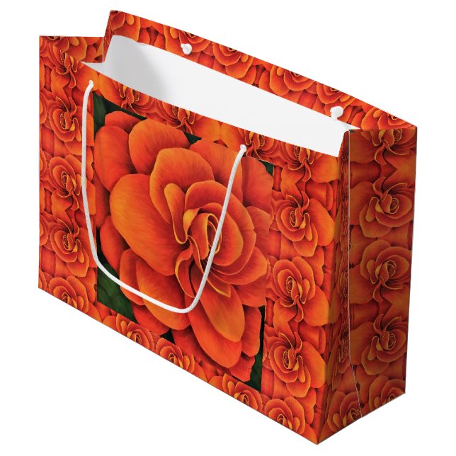 Lg Gift Bag Orange Begonia (Framsidan Vinklad)