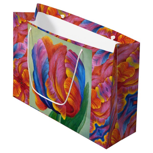 Lg Gift Bag Rainbow Tulip #1 (Framsidan Vinklad)