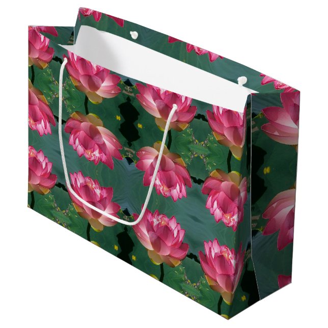Lg Gift Bag Rosa Lotus (Framsidan Vinklad)