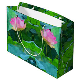 Lg Gift Bag Rosa Lotus Abstrakt
