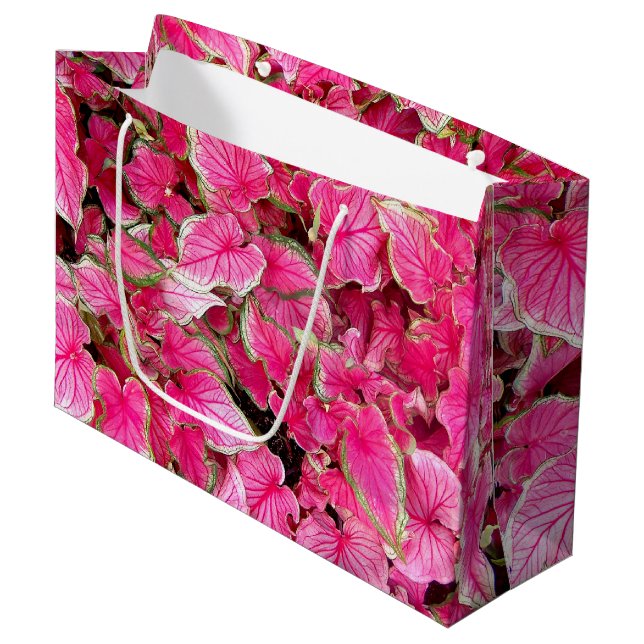 Lg Gift Bag Rosa Löv (Framsidan Vinklad)