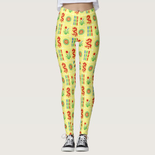 LG Mahjong-brickor #4 Röda Gröna Blå Gula Leggings