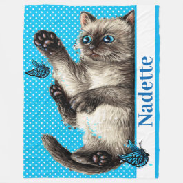Lg Precious Kitten Fleece Blanket